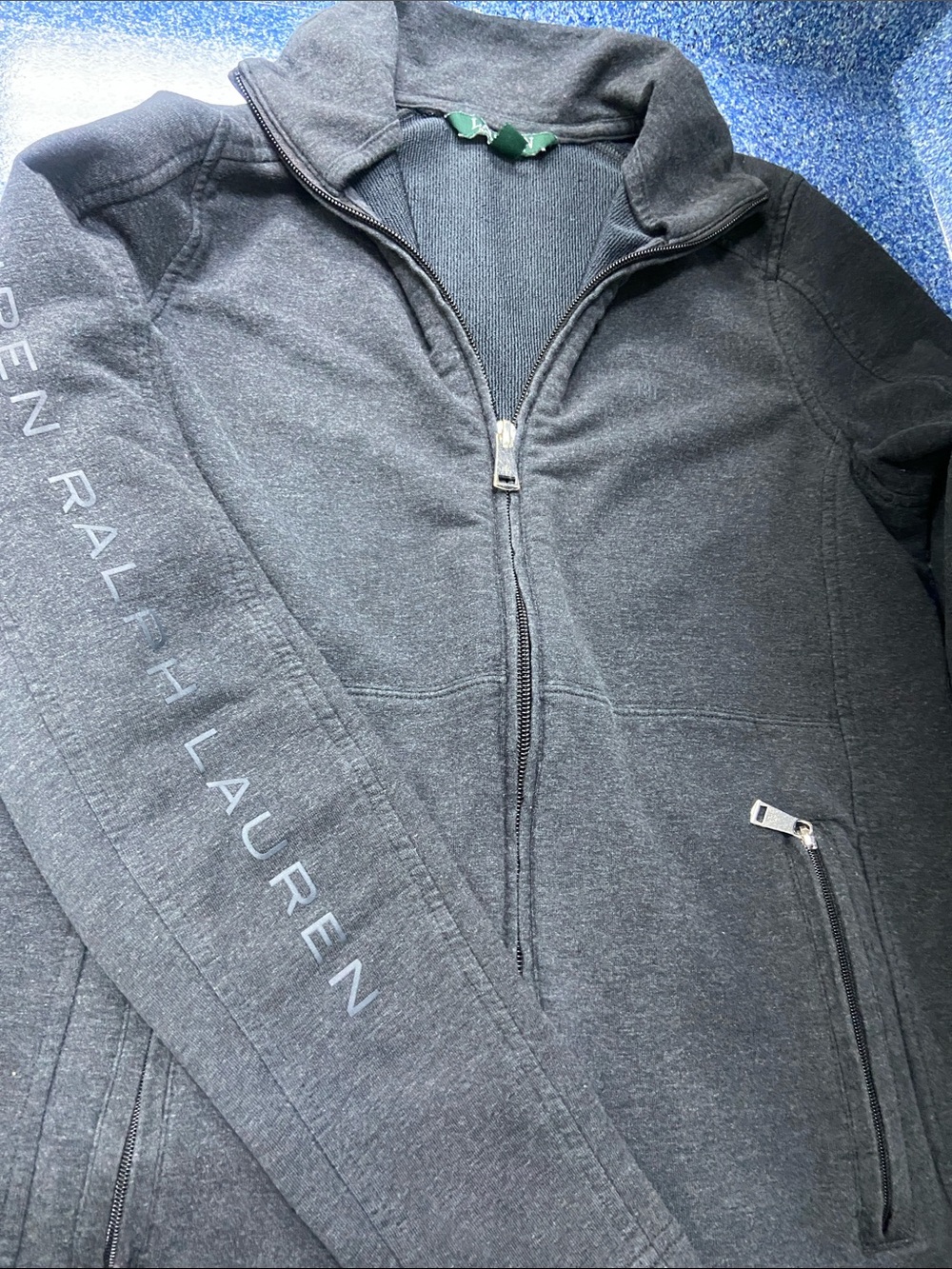 Polo by Ralph Lauren Men's Charcoal Full-Zip Sweater Jacket